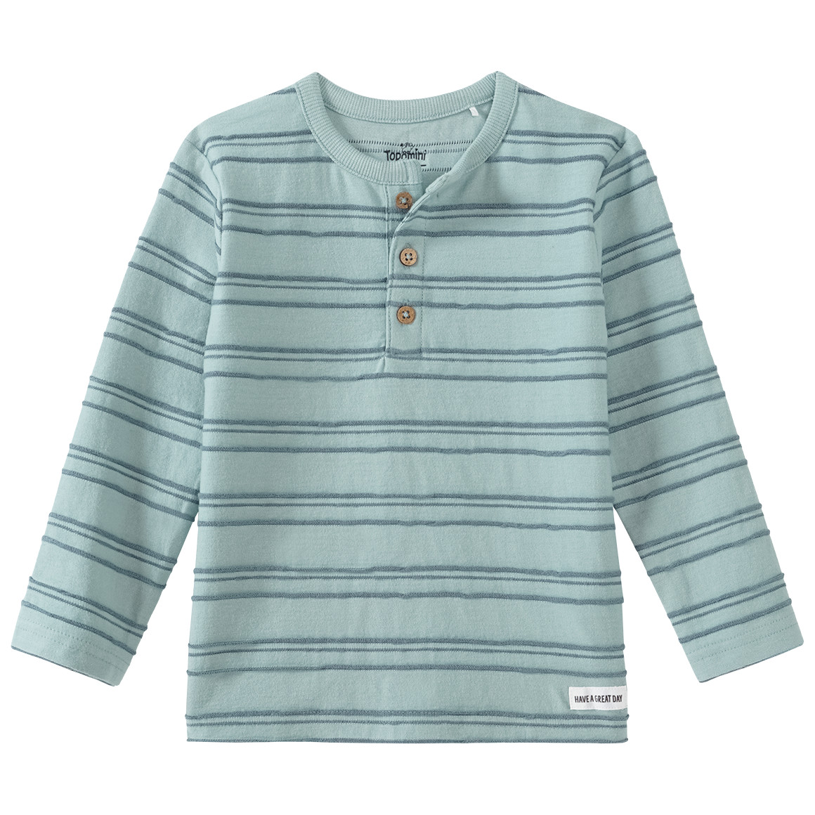 Baby Langarmshirt mit Strukturstreifen von Topomini