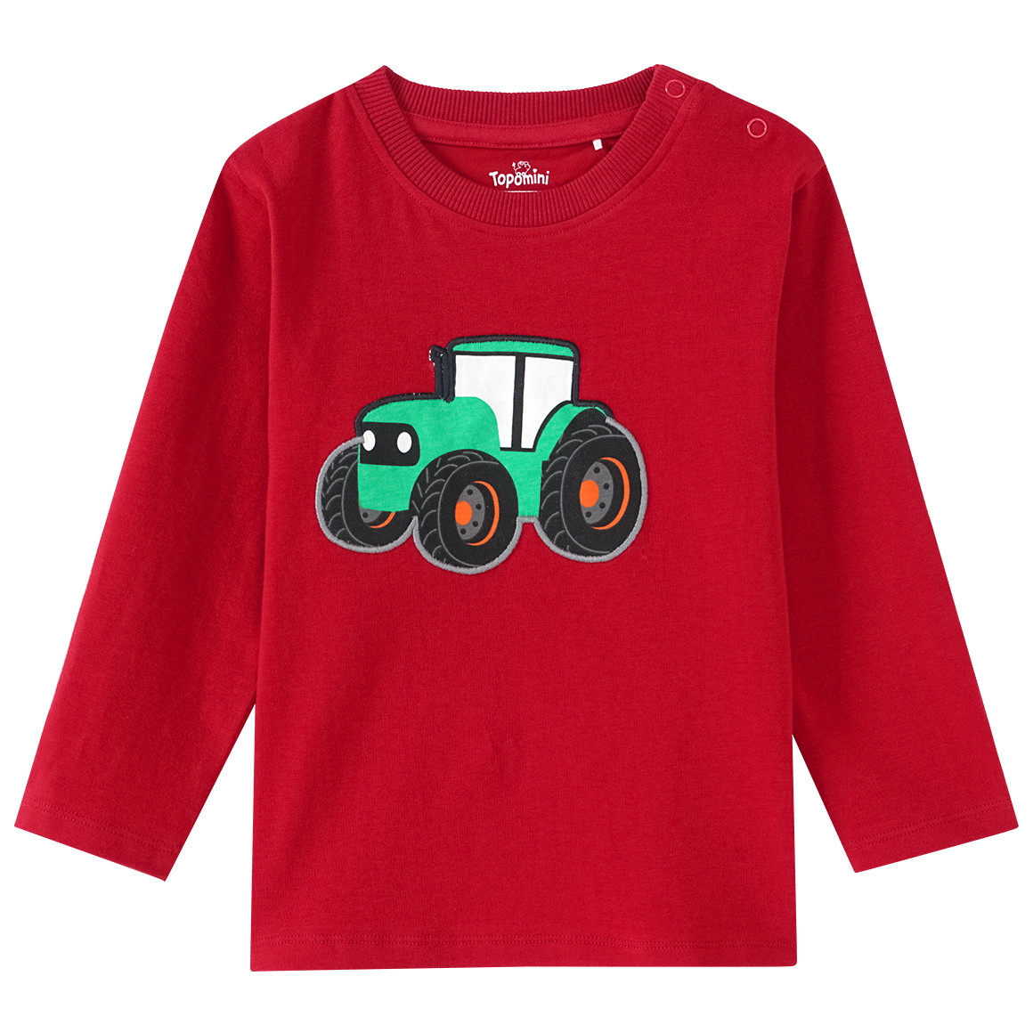 Baby Langarmshirt mit Traktor-Applikation von Topomini