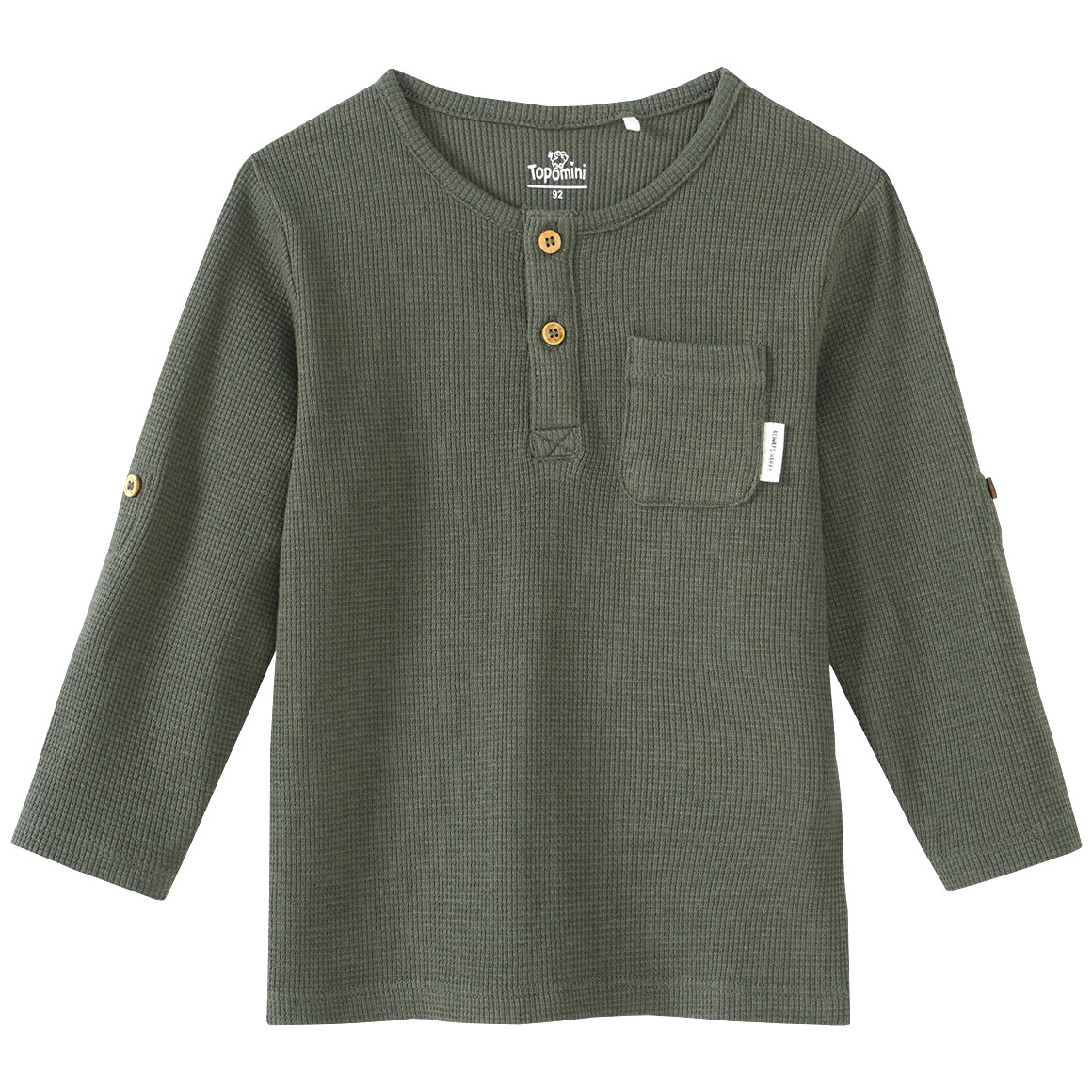 Baby Langarmshirt mit Waffelstruktur von Topomini