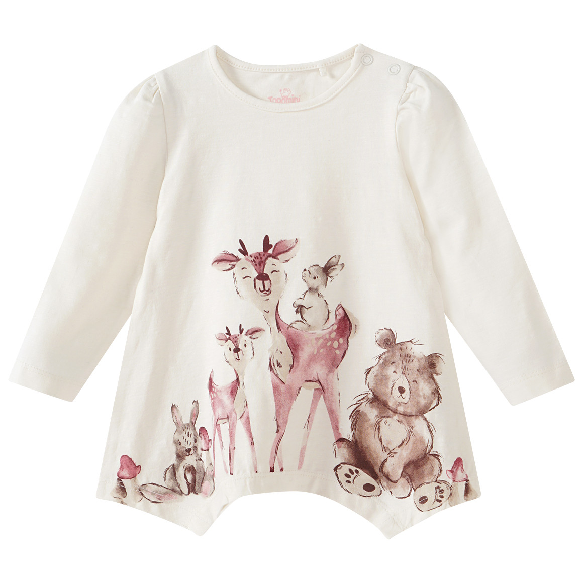 Baby Langarmshirt mit Waldtieren von Topomini