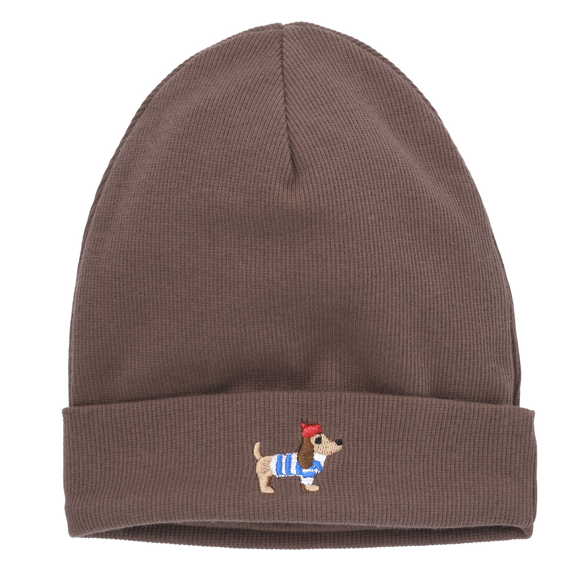 Baby Mütze mit Dackel-Stickerei Baby Mütze mit Dackel-Stickerei von Topomini
