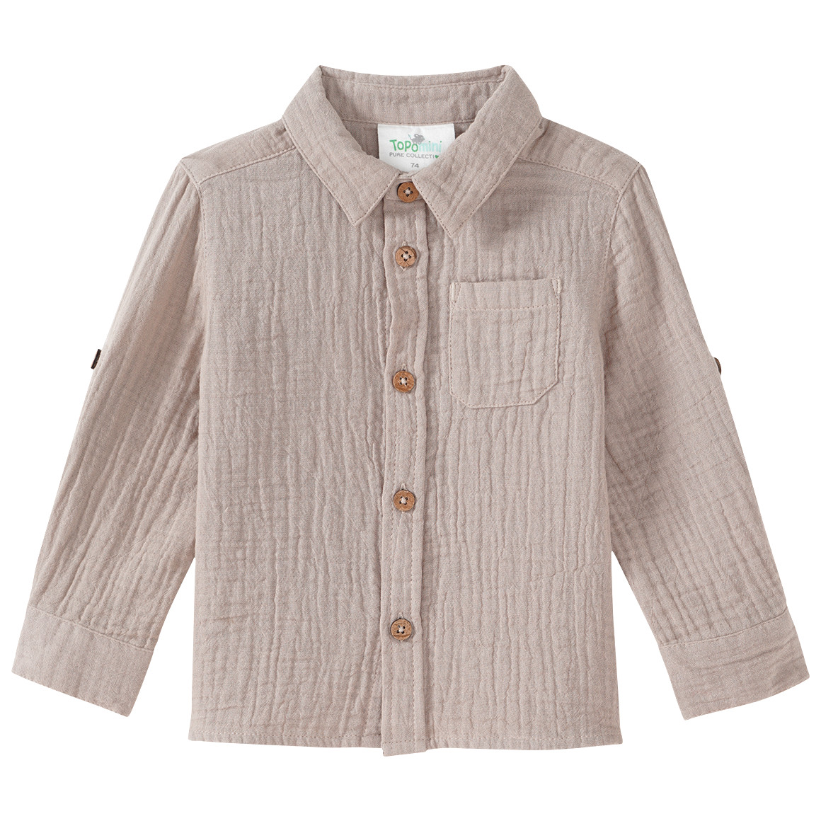 Baby Musselin-Hemd aus Bio-Baumwolle Baby Musselin-Hemd aus Bio-Baumwolle von Topomini