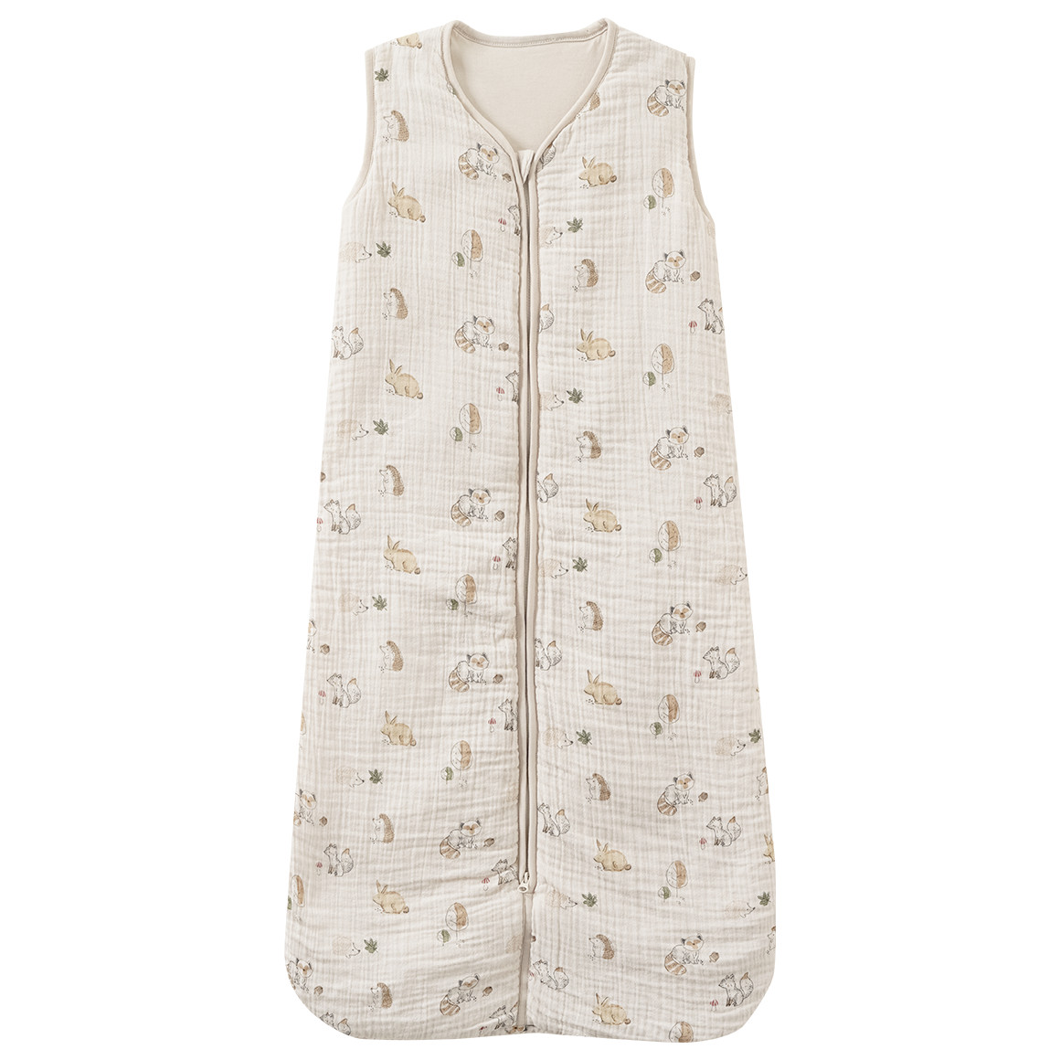 Baby Musselin-Schlafsack mit Waldtier-Print Baby Musselin-Schlafsack mit Waldtier-Print von Topomini