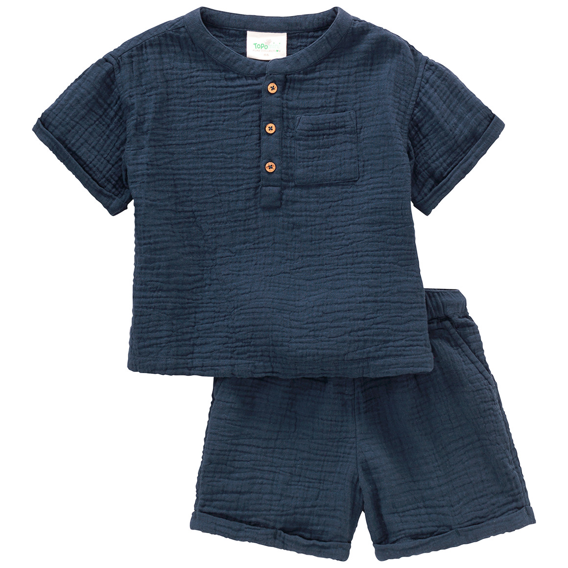 Baby Musselin-Set mit Shirt und Shorts Baby Musselin-Set mit Shirt und Shorts von Topomini