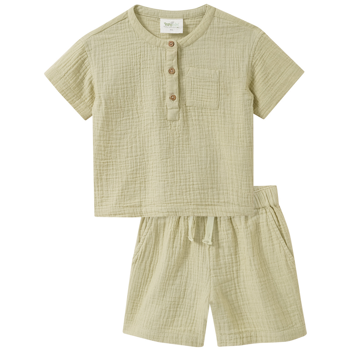 Baby Musselin-Set mit Shirt und Shorts Baby Musselin-Set mit Shirt und Shorts von Topomini