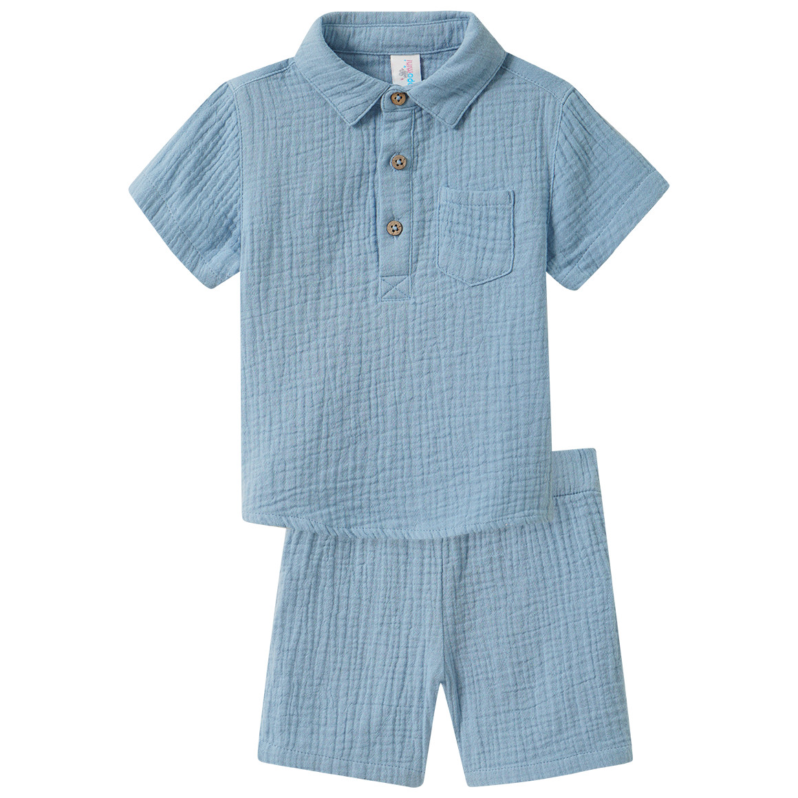 Baby Musselin-Set mit Shirt und Shorts Baby Musselin-Set mit Shirt und Shorts von Topomini