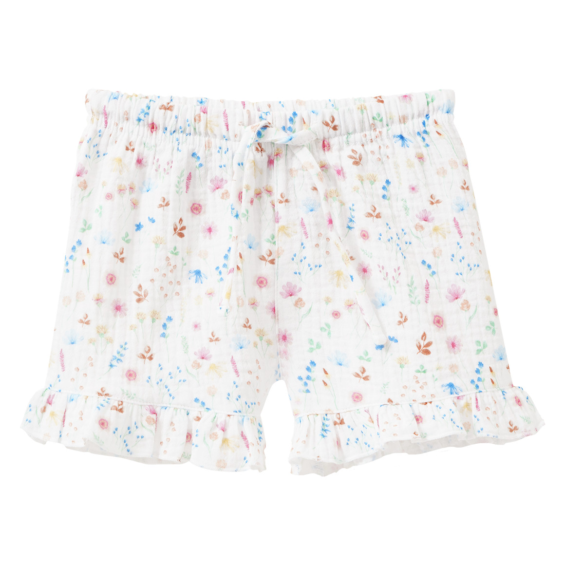 Baby Musselin-Shorts mit bunten Blumen Baby Musselin-Shorts mit bunten Blumen von Topomini