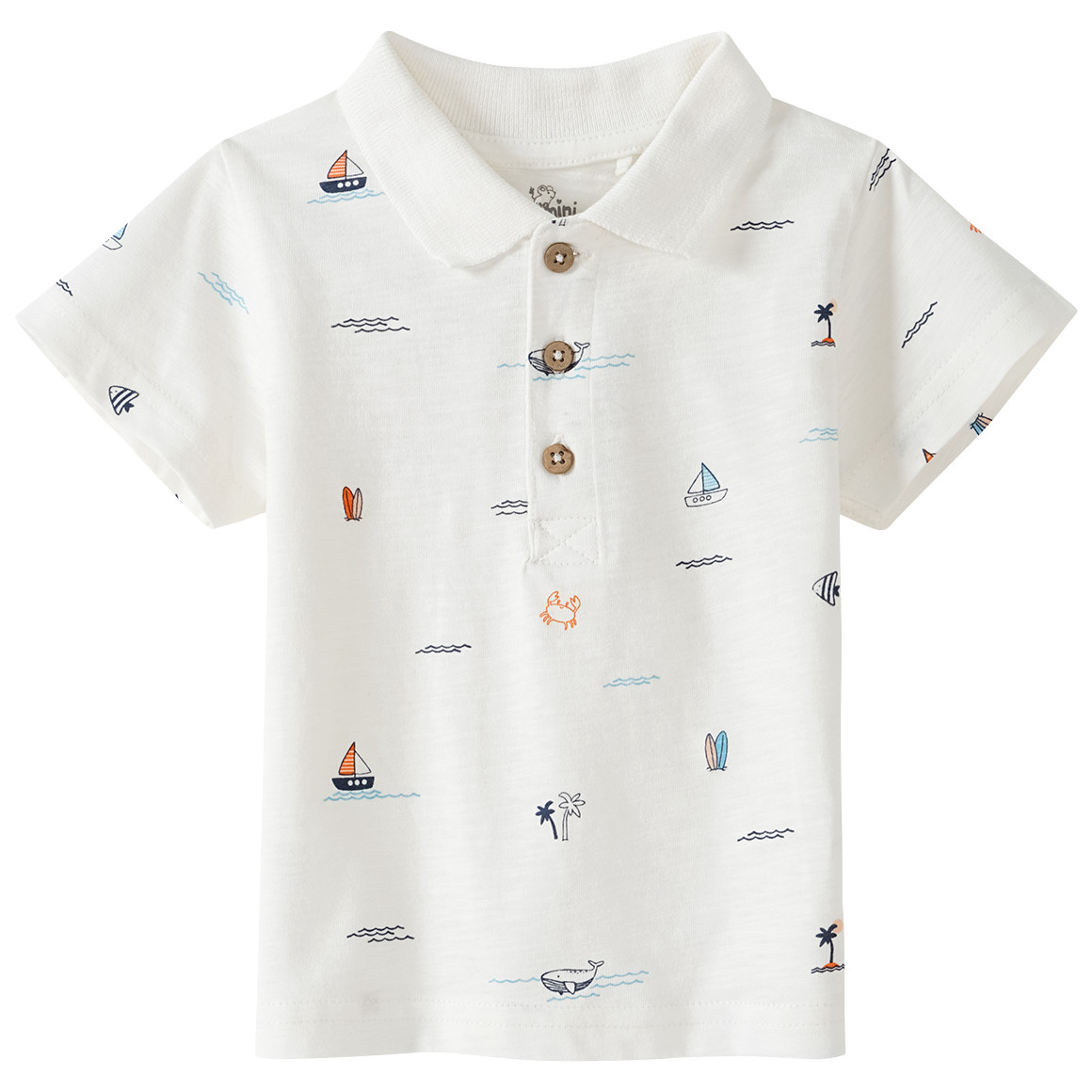 Baby Poloshirt mit Allover-Print von Topomini
