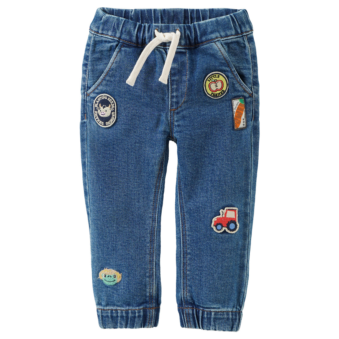 Baby Pull-on-Jeans mit Stickereien Baby Pull-on-Jeans mit Stickereien von Topomini