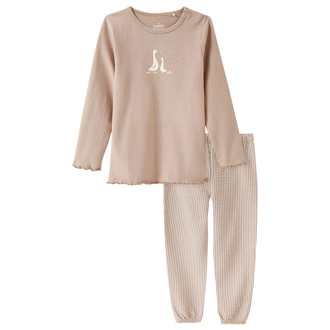 Baby Schlafanzug mit Gänse-Print Baby Schlafanzug mit Gänse-Print von Topomini