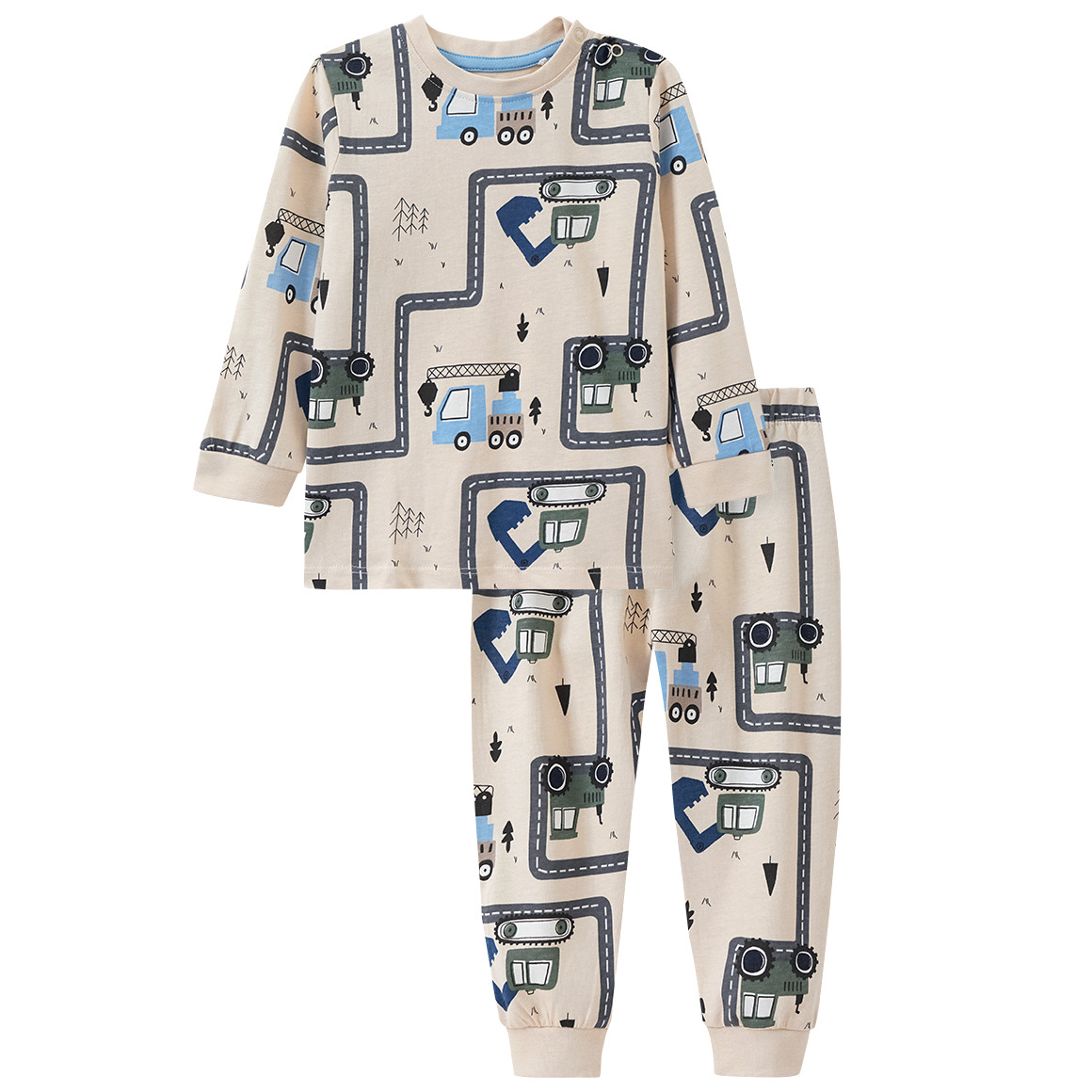 Baby Schlafanzug mit Straßen-Motiv von Topomini