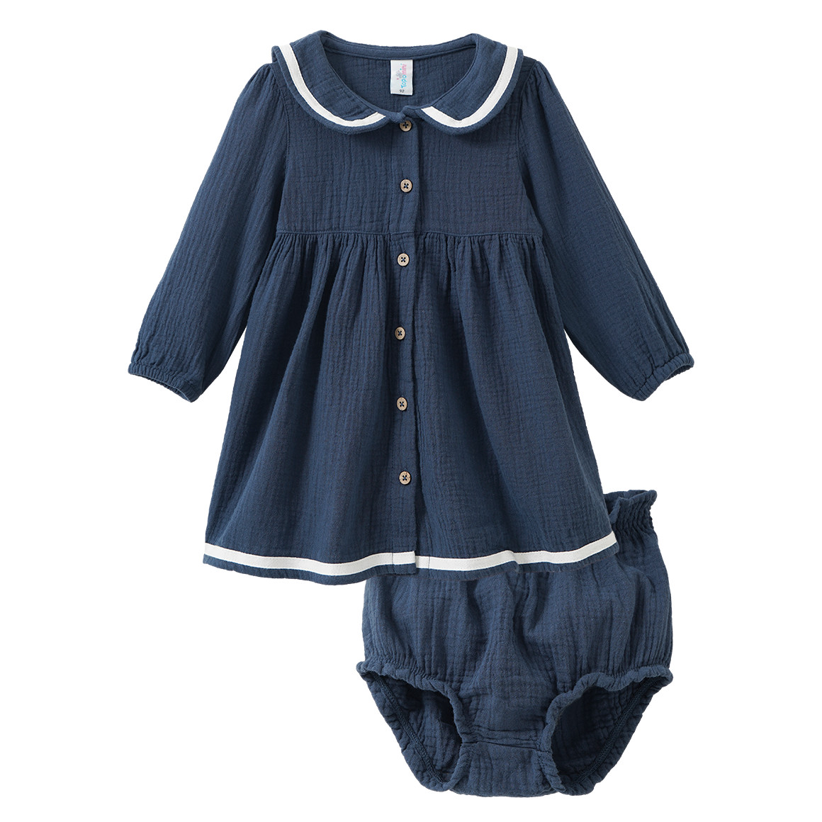 Baby Set aus Musselin-Kleid mit Shorts Baby Set aus Musselin-Kleid mit Shorts von Topomini