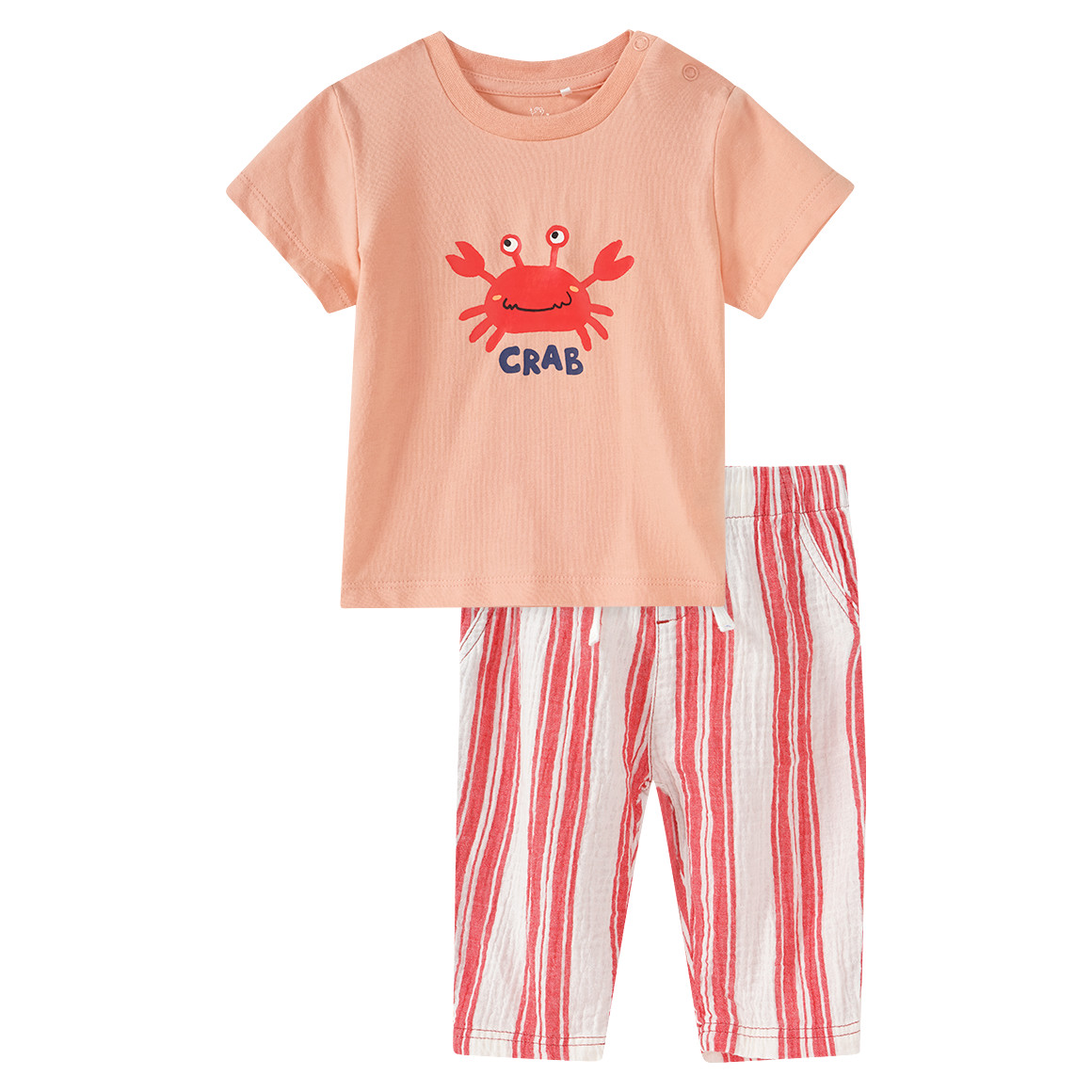 Baby Set aus T-Shirt und Musselin-Hose Baby Set aus T-Shirt und Musselin-Hose von Topomini
