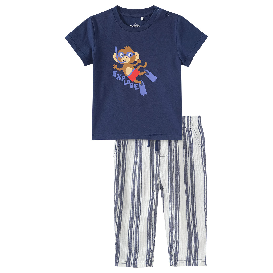 Baby Set aus T-Shirt und Musselin-Hose Baby Set aus T-Shirt und Musselin-Hose von Topomini