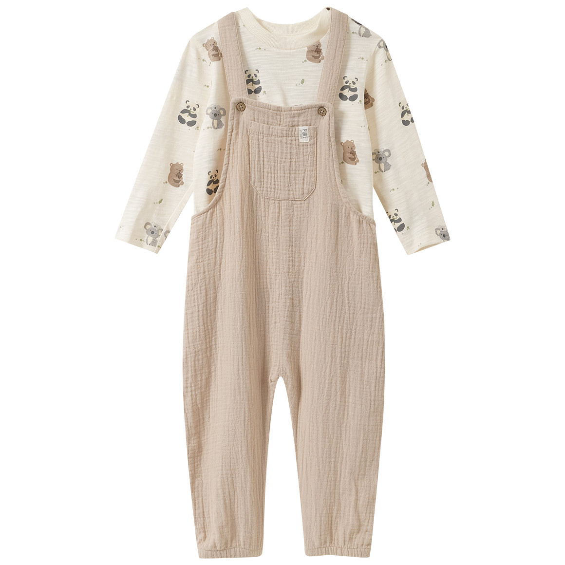 Baby Set mit Latzhose und Langarmshirt Baby Set mit Latzhose und Langarmshirt von Topomini