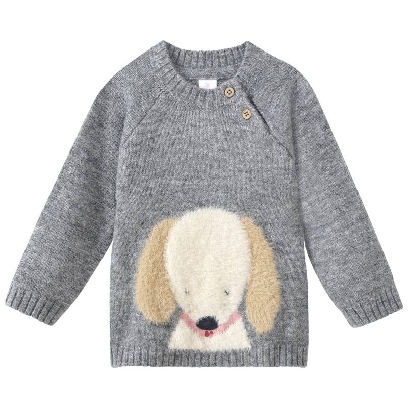 Baby Strickpullover mit Hunde-Motiv von Topomini