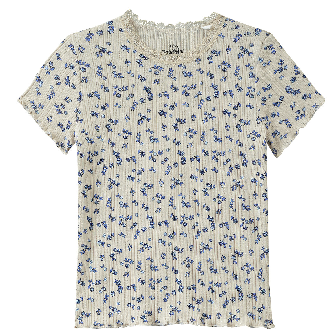 Baby T-Shirt mit Ajour-Muster Baby T-Shirt mit Ajour-Muster von Topomini
