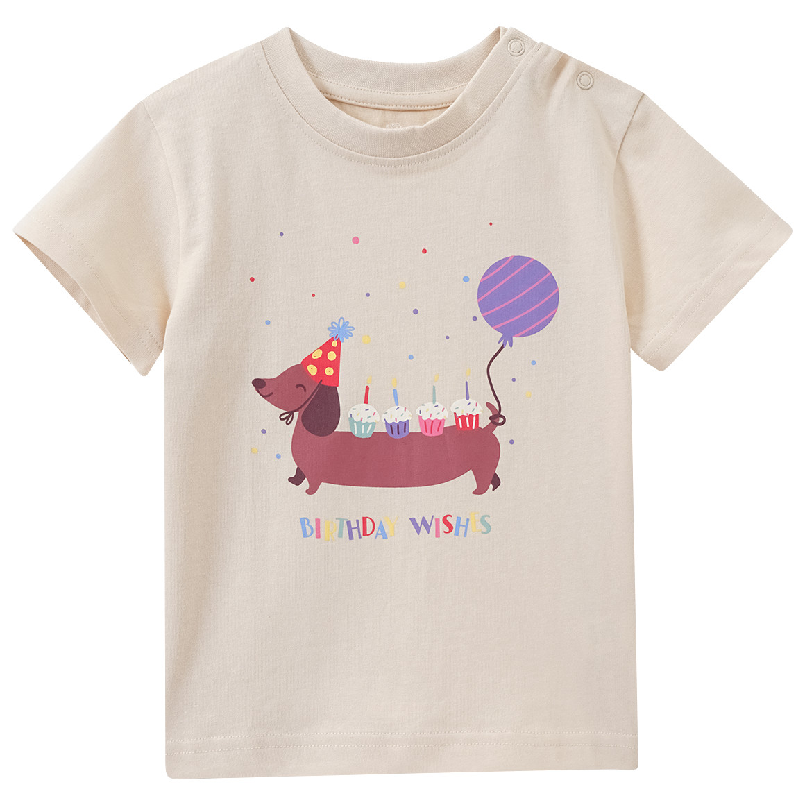 Baby T-Shirt mit Geburtstags-Motiv von Topomini