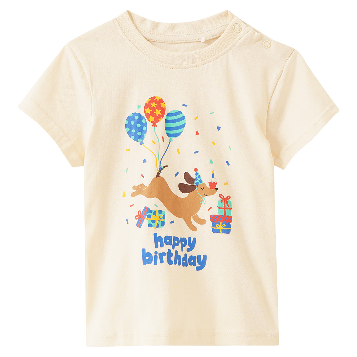 Baby T-Shirt mit Geburtstags-Motiv Baby T-Shirt mit Geburtstags-Motiv von Topomini