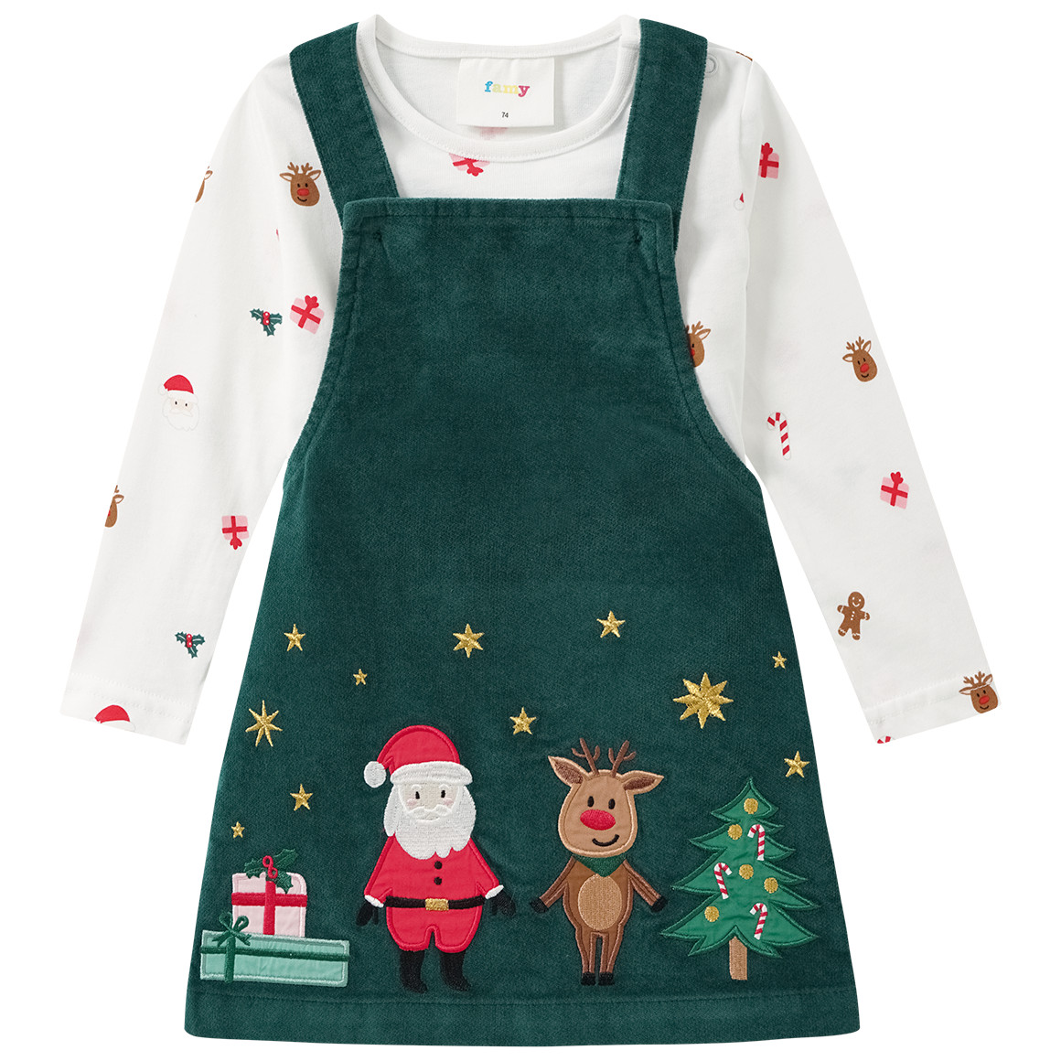 Baby Weihnachtsset mit Kleid und Shirt Baby Weihnachtsset mit Kleid und Shirt von Topomini