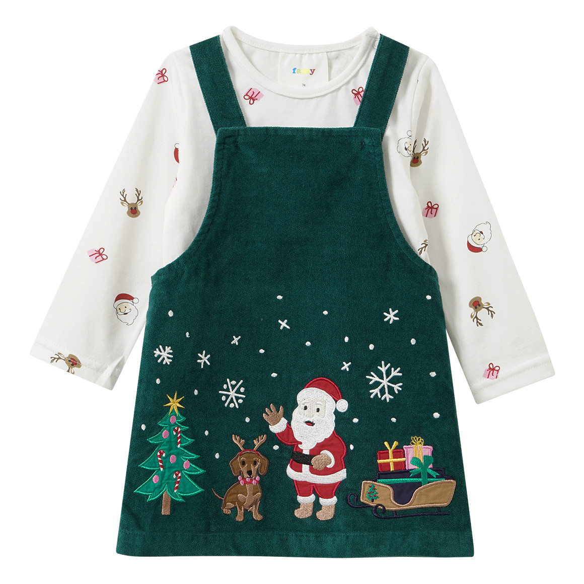 Baby Weihnachtsset mit Kleid und Shirt Baby Weihnachtsset mit Kleid und Shirt von Topomini