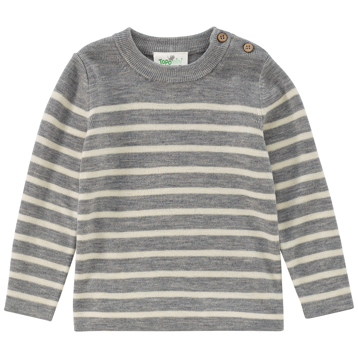Baby Woll-Strickpullover mit Streifen Baby Woll-Strickpullover mit Streifen von Topomini