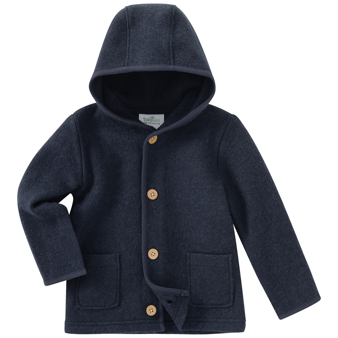 Baby Wollwalk-Jacke mit Umschlagbündchen von Topomini