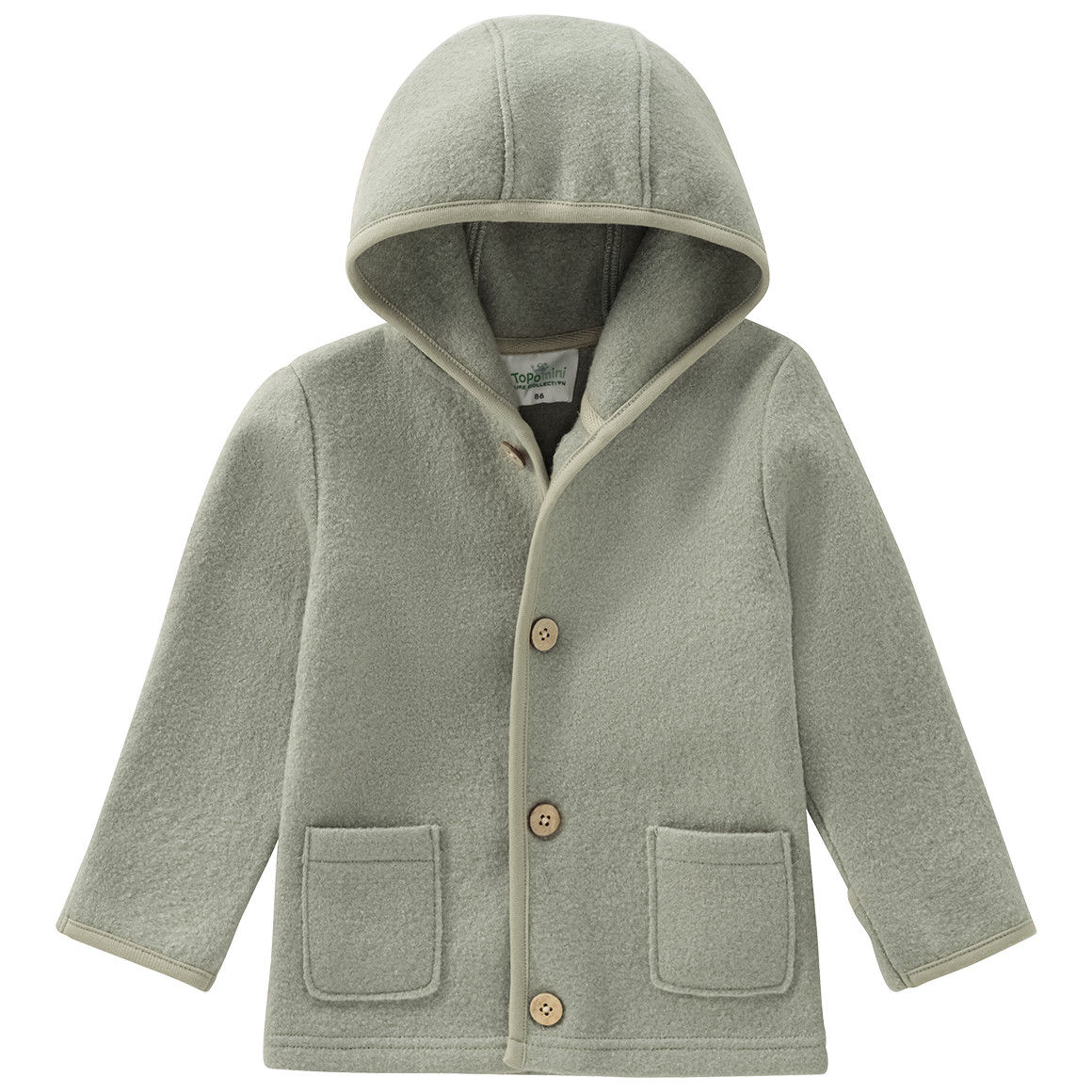 Baby Wollwalk-Jacke mit Umschlagbündchen von Topomini