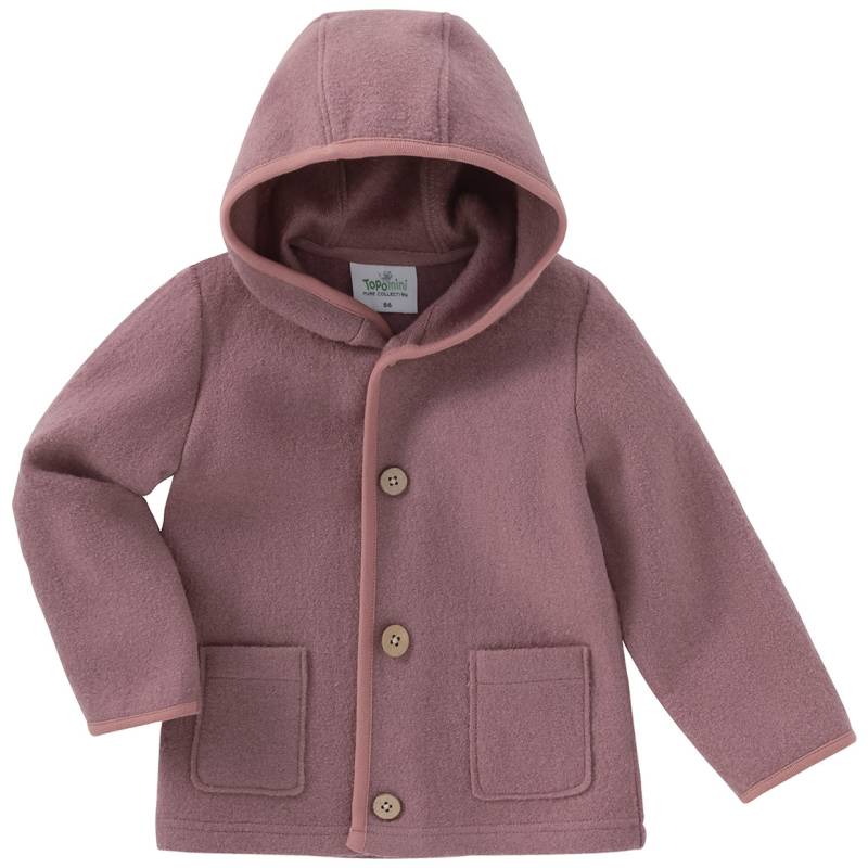 Baby Wollwalk-Jacke mit Umschlagbündchen von Topomini