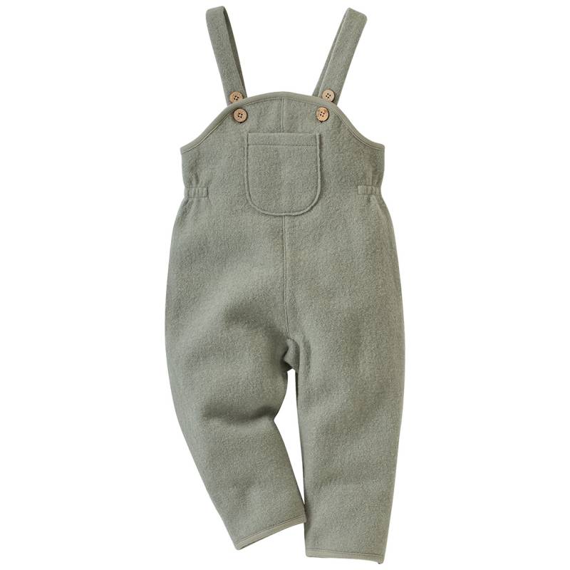 Baby Wollwalk-Latzhose mit Umschlagbündchen von Topomini