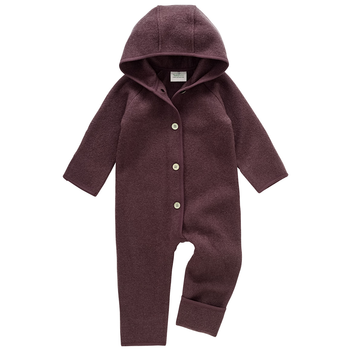 Baby Wollwalk-Overall mit Umschlagbündchen Baby Wollwalk-Overall mit Umschlagbündchen von Topomini