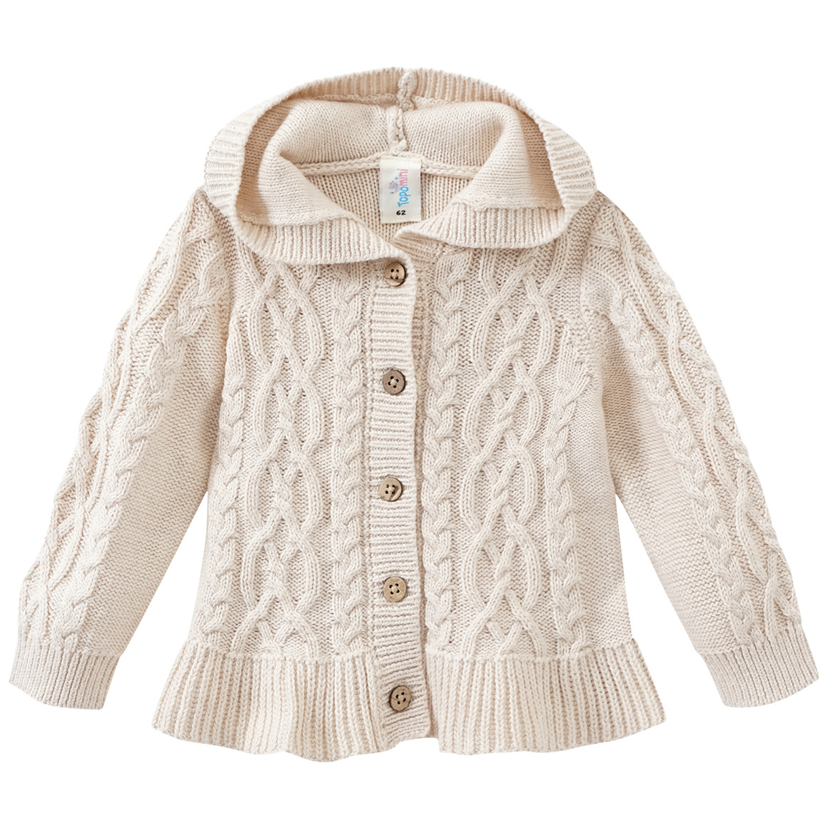 Newborn Strickjacke in Zopfstrickoptik von Topomini