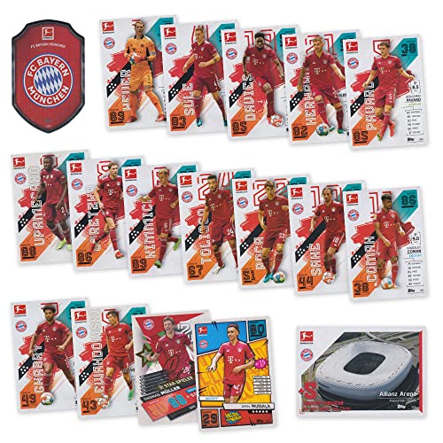 Match Attax Fußball Bundesliga 2021/2022 - FCB Sammelkarten Set - 18 Karten inkl. Stadion Club u.a. von Topps (Sammelkarten Set)