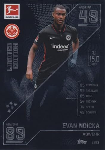 Match Attax Fußball Bundesliga 2021/2022 - Limited Edition Karten LE Einzelauswahl (LE13 - Evan Ndicka) von Topps (Sammelkarten Set)