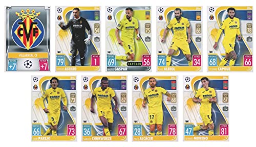 TOPPS MATCH ATTAX 2021/22 Full 9 Card Team Set Villarreal von Topps Match Attax