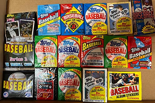 300 Old Vintage Topps Baseball Karten in versiegelter Wachs Pack Viel Geschenk-Paket von Topps - Package