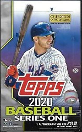 2020 Topps Series 1 Baseball Hobby Box (24 Packungen/14 Karten, 1 Silberpackung, 1 Auto oder Relic) von Topps