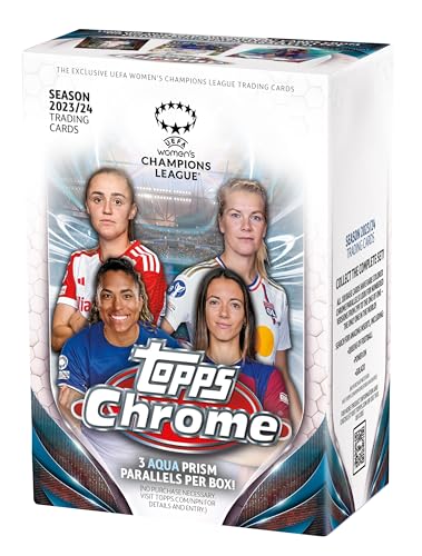 2023-24 Topps Chrome Damen UEFA Champions League Einzelhandel Vorteilsbox von Topps