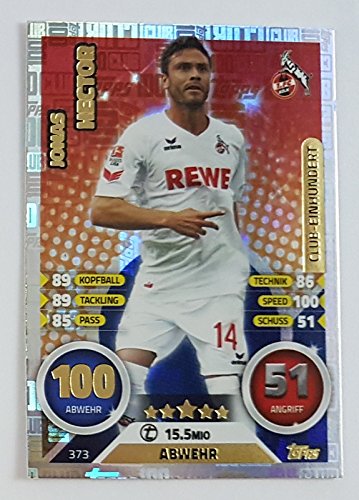 373 - Jonas Hector - 1. FC Köln - Club-Einhundert (Topps Match Attax Bundesliga 2016/2017) von Topps