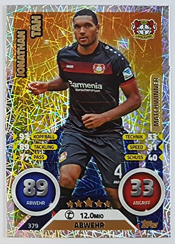 379 - Jonathan Tah - Bayer Leverkusen - Matchwinner (Topps Match Attax Bundesliga 2016/2017) von Topps