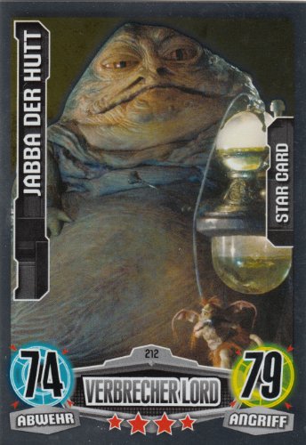 Star Wars Force Attax Movie Cards Einzelkarte 212 Jabba der Hutt Verbrecher Lord Star-Karte deutsch von Topps