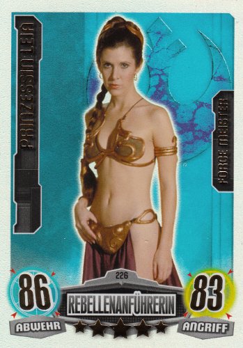 Topps Star Wars Force Attax Movie Card - Prinzessin Leia Rebellenführerin Force-Meister (Einzelkarte 226, Deutsch, Karton, Tragbar, TABLETOP_GAME, Sammelkarte, All Ages) von Topps