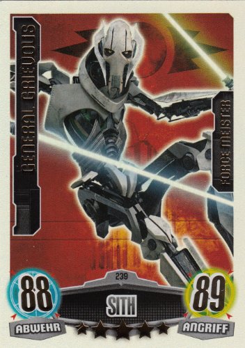 Star Wars Force Attax Movie Cards Einzelkarte 239 General Grievous Sith Force-Meister deutsch von Topps