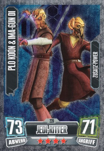 Star Wars Force Attax Serie 2 Einzelkarte 220 Plo Koon & Ima-Gun Di Jedi-Ritter Zusatz-Power deutsch von Topps