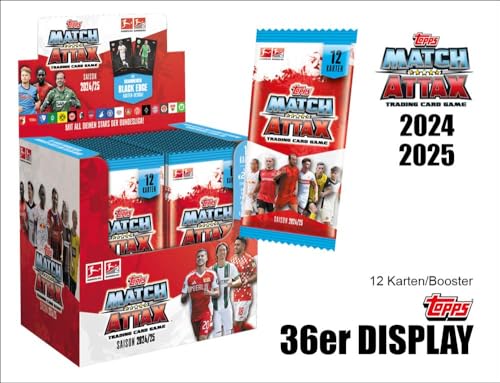 Topps Bundesliga Match Attax 24/25 - Full Box (36 Päckchen / 432 Karten) von Topps