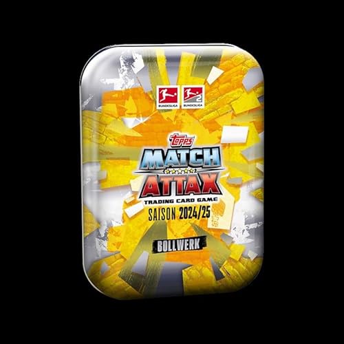 Topps Bundesliga Match Attax 24/25 - Mini Tin - Bollwerk- enthält 42 Karten, darunter 3 Exklusive Allrounder Karten, 2 Black & White Pixel Pitch Karten und 2 Limited Edition Karten. von Topps