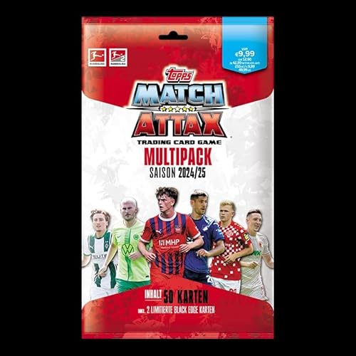 Topps Bundesliga Match Attax 24/25 - Multipack - enthält 50 Karten, darunter Zwei Limitierte Black Edge Karten von Topps