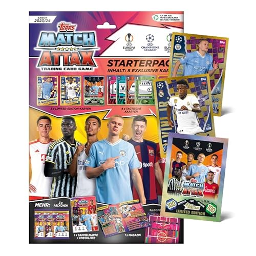 Topps Match Attax 23/24 - Starterpack (44 Match Attax Karten inklusive 3 limitierten Karten!) von Topps