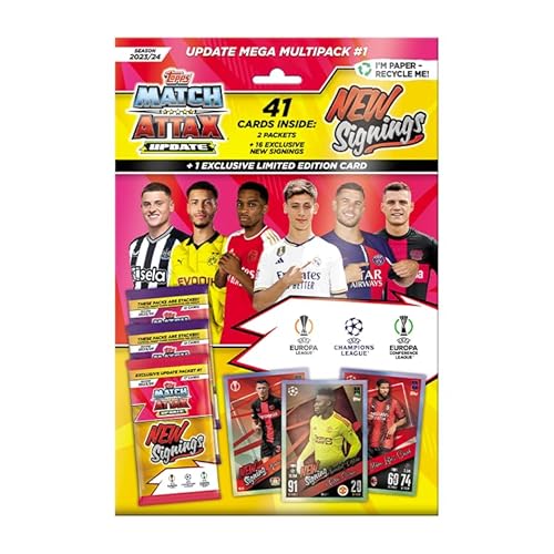 Topps Match Attax 23/24 - Update Mega Multipack #1-41 Match Attax Karten, darunter 16 New Signings und eine Exklusive New Signings Limited Edition Karte! von Topps