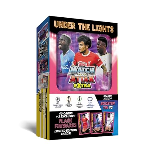 Topps Match Attax Extra 2024 - Booster Tin (Flash Forwards) - 43 Match Attax Extra Karten inklusive 3 Flash Forwards Limited Edition Karten!, FS0004597-F-DE von Topps